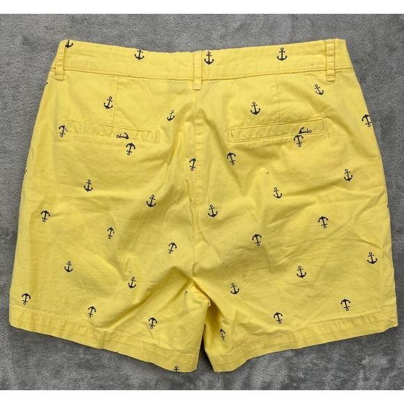 FRESH Women's Shorts Size 6 Yellow Anchors All Over Cotton Blend - Picture 10 of 11